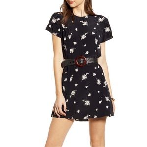 NWT Something Navy Black Etch Flowers Mini Dress XL